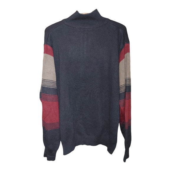 SERGIO LOUIS Mens Wool Blend Quarter Zip Color Block Pullover Sweater Size XL - Picture 2 of 6